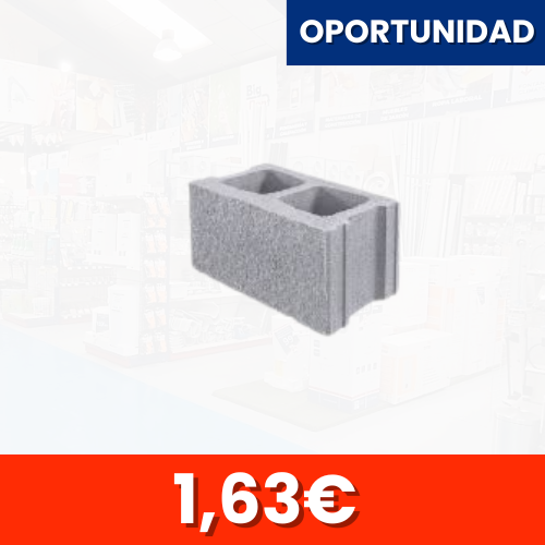 BLOQUE SPLIT 39X19X19 GRIS 1 CARA